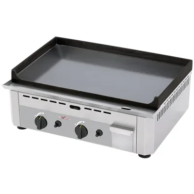 Gas-Grillplatte doppelt, emailliert, 600 x 400 mm, 2 Zonen, (B x T x H) 600 x 475 x 230 mm