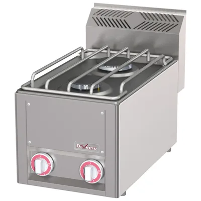 Gasherd 2 Brenner, 3 kW + 3,6 kW, (B x T x H) 330 x 600 x 290 mm, Edelstahl