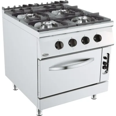 Plynový sporák se 4 hořáky a plynovou troubou, 40 kW, (Š x H x V) 800x900x900 mm