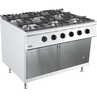 Plynový sporák 6 hořáků, 52 kW, (Š x H x V) 1200x900x900 mm