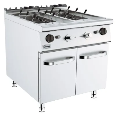 Gas Nudelkocher 2x24 L, 10 Korb, Freistehend, 18 kW, (B x T x H) 800x900x900 mm