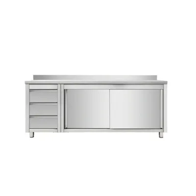 Sürgülü Kapılı Çalışma Dolabı – 1800x700x850 mm | Sol Çekmece Bloğu