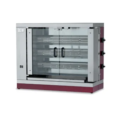 GastroPro plynový gril na kuřata 15 | Profesionální otočný gril na 12–15 kuřat – 18 kW