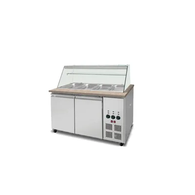 GastroRosa-sivá 3 x GN 1/1 | Prémiová Bain-Marie pult s granitovou pracovní deskou | 1230x820x1350 mm