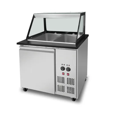 GastroStar Galaxy 2x GN 1/1 | Prémiový Bain-Marie pult s žulovou pracovní deskou | 880x820x1350 mm
