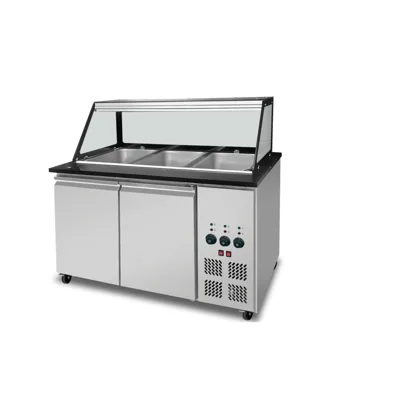 GastroStar Galaxy 3 x GN 1/1 | Premium Bain-Marie Counter with Granite Worktop | 1230x820x1350 mm