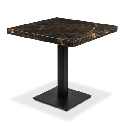 Gastro-Tisch DUROlight PLUS | 800×800×768 mm | mit Untergestell | Indoor | Black Copper Marble