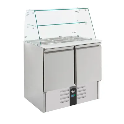 REFRIGERATED SALADETTE WITH GLASS 2 DOORS 900x700x870 mm