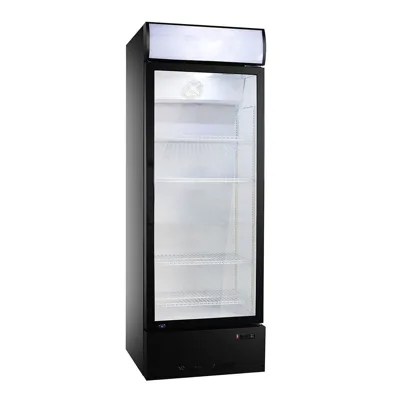 Chladnička na nápoje s osvětleným nástavcem, černá, 290 L, (ŠxHxV) 600 x 570 x 1830 mm