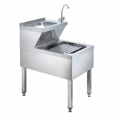 Hand washbasin and sink unit, with mixer tap / standpipe, 500 x 600 x 850 mm