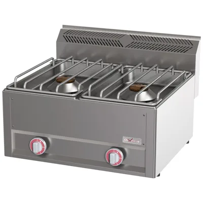 Herd 2 Brenner, 2 x 8 kW, (B x T x H) 660 x 600 x 290 mm, Edelstahl, leistungsstark