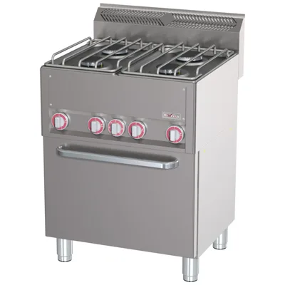 Herd 4 Brenner mit Konvektionsofen GN 1/1, (B x T x H) 660 x 600 x 880/900 mm, Edelstahl