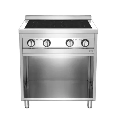 Induktionsherd 4 Zonen | 14 kW | Edelstahl | 800×700×941 mm