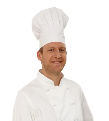 Chef Hat White 210 g/m² – Adjustable with Velcro | Customizable with Logo | Washable at 90°