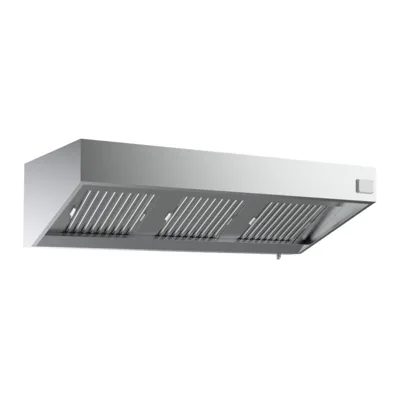 Komplette Wandhaube mit Motor aus Edelstahl, mit Fettablass, Beleuchtung und Regler, 0.245 kW, (BxTxH) 2000 x 700 x 520 mm