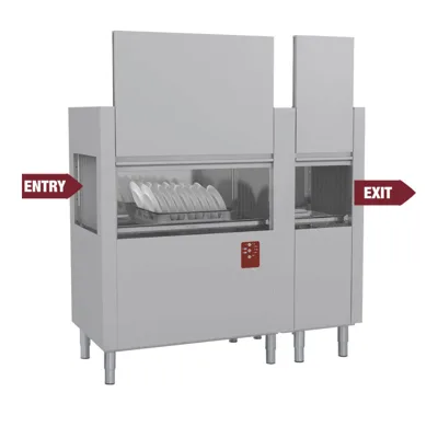 Korbtransportspülmaschine | WashPro, 200 Körbe/St., Einlauf "Links", 23.7 kW, (BxTxH) 1700 x 770 x 1615