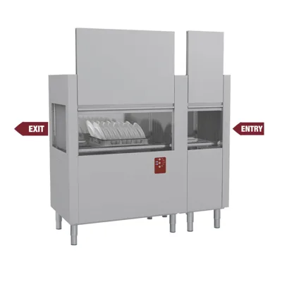 Korbtransportspülmaschine | WashPro, 200 Körbe/St., Einlauf "Rechts", 23.7 kW, (BxTxH) 1700 x 770 x 1615