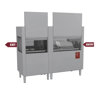 Korbtransportspülmaschine | WashPro, 200 Körbe/St., Einlauf "Rechts", 29.5 kW, (BxTxH) 1968 x 770 x 1615