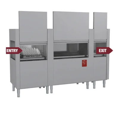 Korbtransportspülmaschine | WashPro, 270 Körbe/St., Einlauf "Links", 28.2 kW, (BxTxH) 2519 x 770 x 1615