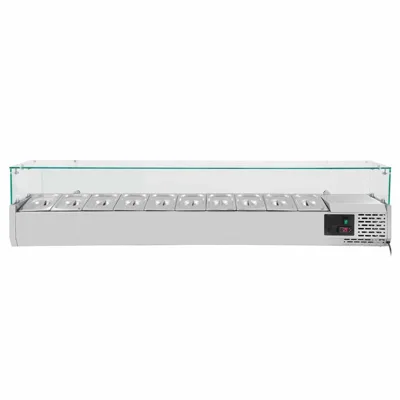 Cam kapaklı soğutma aparatı 10xGN1/4, 2000 x 335 x 435 mm
