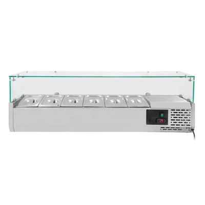 Chladicí nástavec se skleněným krytem 6xGN1/4, 1400 x 335 x 435 mm