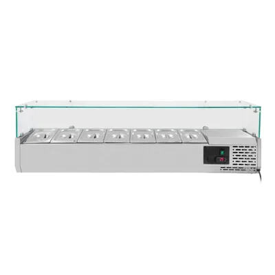 Cam kapaklı soğutucu aparat 7xGN1/4, 1500 x 335 x 435 mm