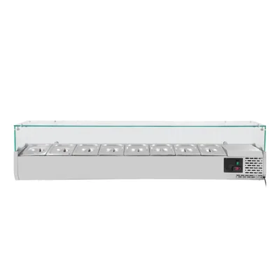 Chladicí nástavec s krytem z tvrzeného skla 8xGN1/3, 1800 x 395 x 435 mm