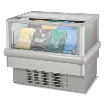 Değiştirilebilir soğutucu/derin dondurucu ada tipi teşhir ACTION 100, fanlı, otomatik defrost, (GxDxY) 1060 x 820 x 870 mm
