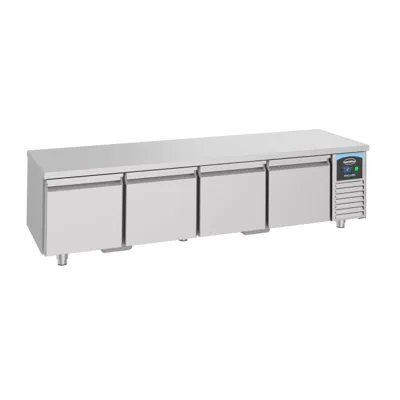 Refrigerated counter 600 HIGH PRO LINE with 4 drawers, fan-assisted (Umluft), stainless steel AISI 304, automatic defrost, (WxDxH) 2130 x 700 x 600 mm