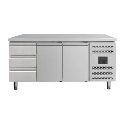 2 Kapılı & Sol Tarafında 3 Çekmeceli Soğutucu Masa, 0.31 kW, monoblok, 1795 x 700 x 850 mm