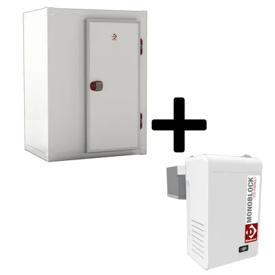 Kühlzelle ISO 100 | 1630 x 1430 x 2230 mm | 3,57 m³ | inkl. Rucksack-Kühlaggregat R290 | -5°C bis +5°C