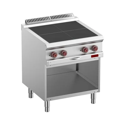 OptiTech│4 Bölgeli Elektrikli Seramik Ocak, Açık Tabanlı, 10 kW, (G x D x Y) 700 x 700 x 920 mm