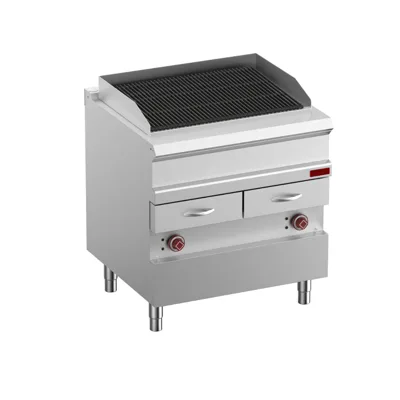 OptiTech 700 | Electric Steam Grill - Module Size Double GN 1/1 - Double-Sided Cast Iron Grate, 12 kW, (W x D x H) 800 x 700 x 920 mm
