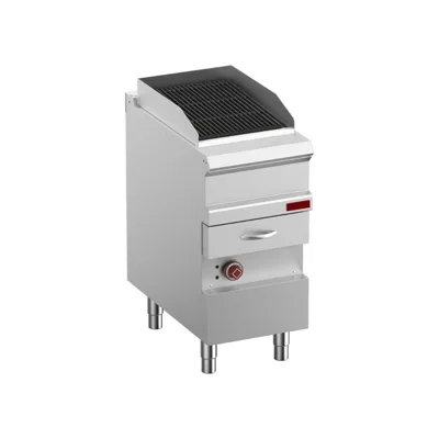 OptiTech 700 | Electric Steam Grill - Module Size GN 1/2 - Double-Sided Cast Iron Grate, 6 kW, (W x D x H) 400 x 700 x 920 mm