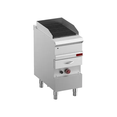 OptiTech 700 | Gas Steam Grill - Double-Sided Ribbed Plates - Module Size GN 1/2, 7308 kcal/h, (W x D x H) 400 x 700 x 920 mm