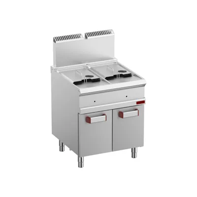 OptiTech 700│Gas Deep Fryer - 2 x 14 L, 21500 kcal/h, 2 Tanks Y, on Base, (W x D x H) 700 x 700 x 1180 mm