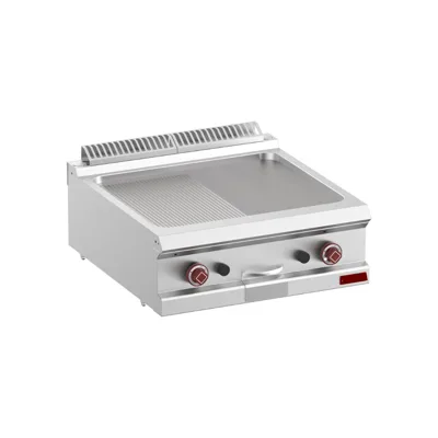 OptiTech 700 | Gazlı Izgara Plakası - Düz GN 1/2 + Izgara GN 1/2, 12040 kcal/h, (G x D x Y) 700 x 700 x 320 mm
