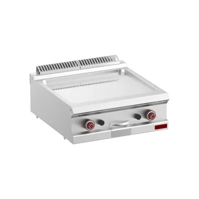 OptiTech 700 | Gazlı Izgara Plakası - Düz Sert Krom - GN 1/1 Modül Boyutu, 12040 kcal/h, (G x D x Y) 700 x 700 x 320 mm