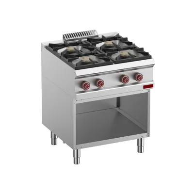 OptiTech 700│ Gasherd mit 4 Brennern - 24080 kcal/h & Offener Unterbau, (B x T x H) 700 x 730 x 920 mm