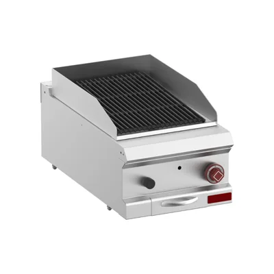 OptiTech 700 | Lav Taşlı Izgara - Çift Taraflı Tırtıklı Plakalar - Modül Boyutu GN 1/2, 6450 kcal/h, (G x D x Y) 400 x 700 x 320 mm