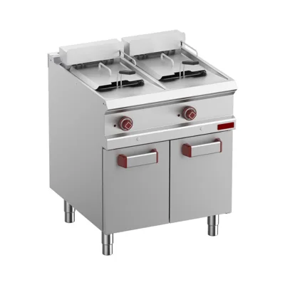 OptiTech│Elektrická fritéza - 13 L, Digitální, 18 kW, 2 nádoby Y, na podstavci, (Š x H x V) 700 x 700 x 920 mm
