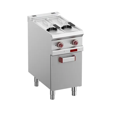 OptiTech│Elektrická fritéza - 7 L, Digitální, 10.5 kW, 2 nádrže Y, na podstavci, (Š x H x V) 400 x 700 x 920 mm