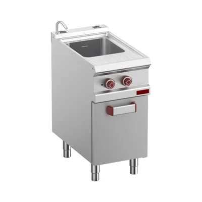 OptiTech│Elektro Nudelkocher 26 L - 1 Becken, mit Körbe, auf Unterbau, 5.5 kW, (B x T x H) 400 x 700 x 920 mm
