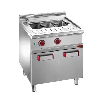 OptiTech│Elektro Nudelkocher 40 L - 1 Becken, mit Körbe, auf Unterbau, 9 kW, (B x T x H) 700 x 730 x 920 mm