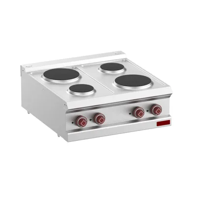 OptiTech│ Elektro Plattenherd mit 4 runden Platten, 8.2 kW, (B x T x H) 700 x 700 x 320 mm