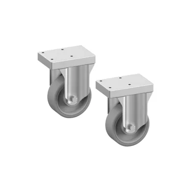 OptiTech│ Wheels - Ø 100 mm, 2 pieces, stainless steel - for base units