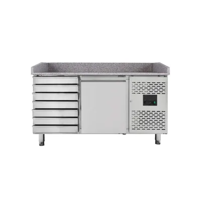 Pizzový chladicí stůl s 1 dveřmi a 7 zásuvkami, (ŠxHxV) 1510 x 800 x 1000 mm