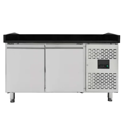 Pizza soğutma tezgahı, 2 kapılı, siyah, 1510 x 800 x 1000 mm