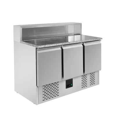 Pizza-Saladette mit 3-fach, 3-türig, 1365 x 700 x 1100 mm