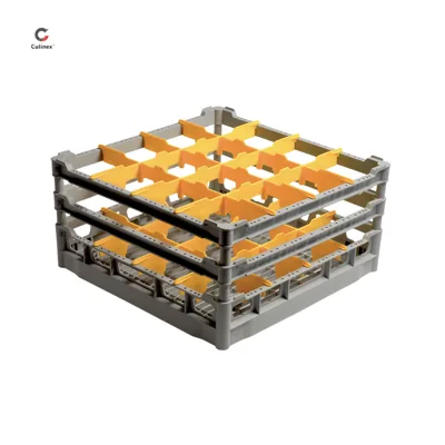 Polyprop. Double-Layer Basket for Dishwasher - 500x500 mm, for Glasses Ø 113 mm, (W x D x H) 500 x 500 x 250 mm